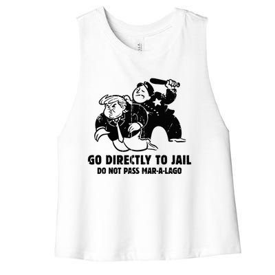 Vintage Trump Go Directly To Jail Women's Racerback Cropped Tank