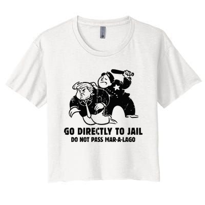 Vintage Trump Go Directly To Jail Women's Crop Top Tee