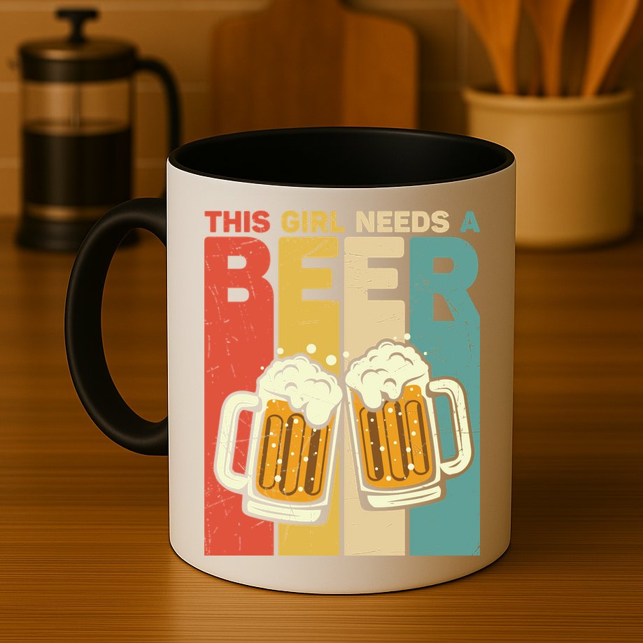 Vintage This Girl Needs A Beer Beer Lover Drinking Team Beer Gift Mug