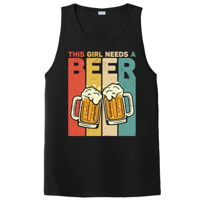 Vintage This Girl Needs A Beer Beer Lover Drinking Team Beer Gift PosiCharge Competitor Tank