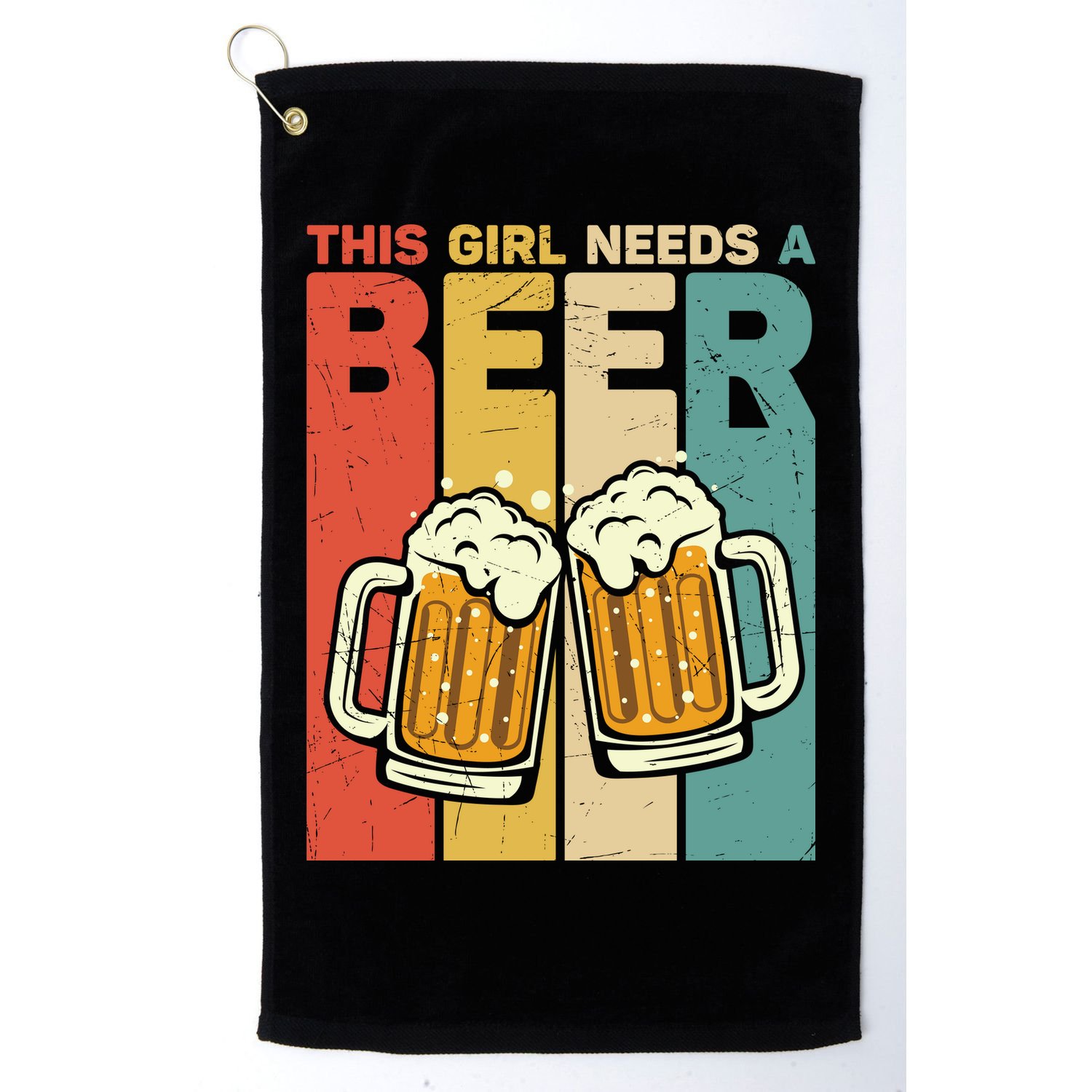 Vintage This Girl Needs A Beer Beer Lover Drinking Team Beer Gift Golf Towel