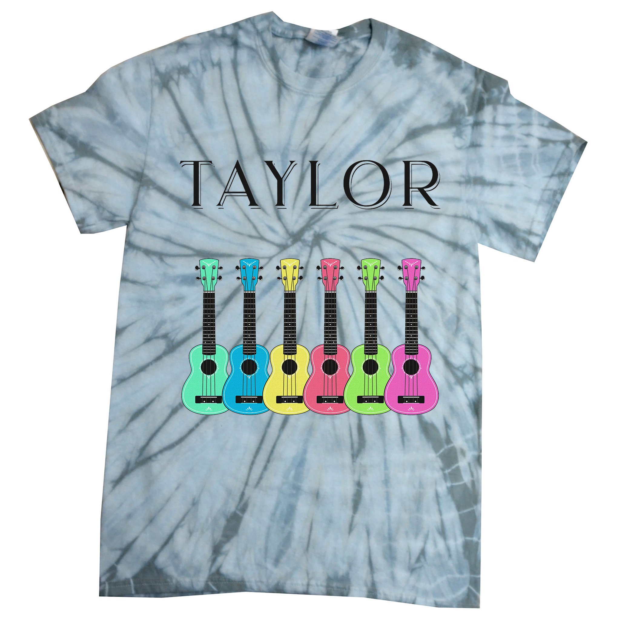 Vintage Taylor Guitar Classic Music Design Tie-Dye T-Shirt