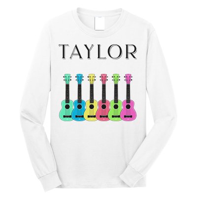 Vintage Taylor Guitar Classic Music Design Long Sleeve Shirt