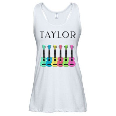 Vintage Taylor Guitar Classic Music Design Ladies Essential Flowy Tank