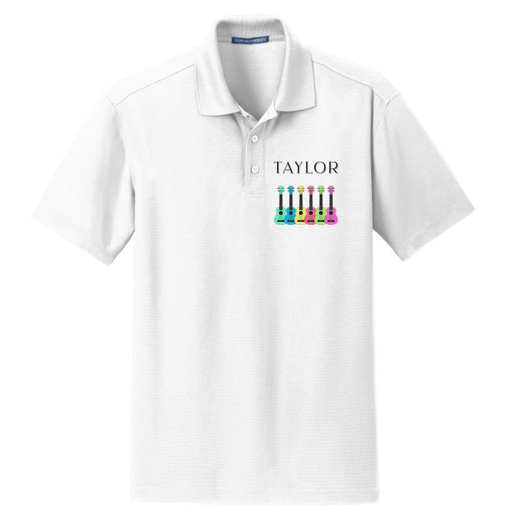Vintage Taylor Guitar Classic Music Design Dry Zone Grid Polo