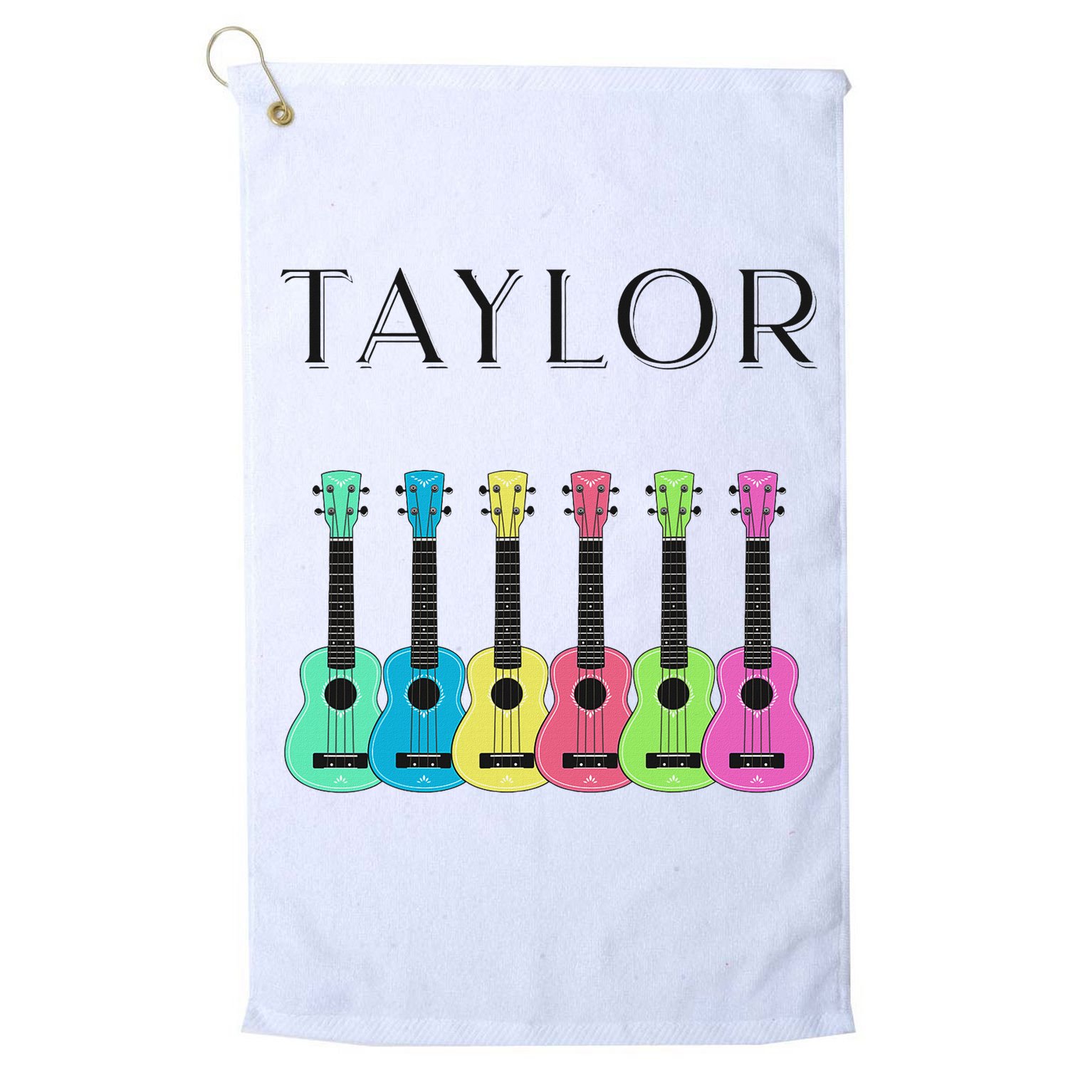Vintage Taylor Guitar Classic Music Design Golf Towel