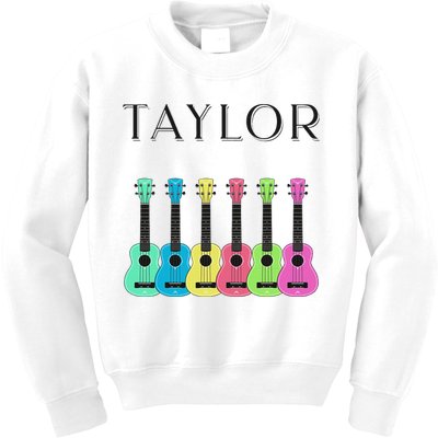 Vintage Taylor Guitar Classic Music Design Kids Sweatshirt