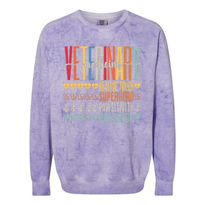 Vet Tech Gifts Veterinary Technician Gifts Appreciation Day Colorblast Crewneck Sweatshirt