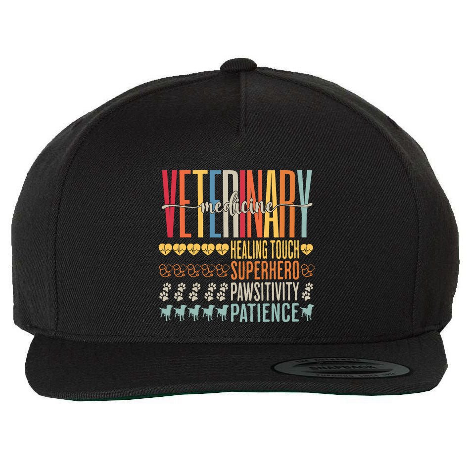 Vet Tech Gifts Veterinary Technician Gifts Appreciation Day Wool Snapback Cap