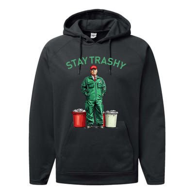 Vote Trump Garbage Man Stay Trashy 2024 Election President Performance Fleece Hoodie