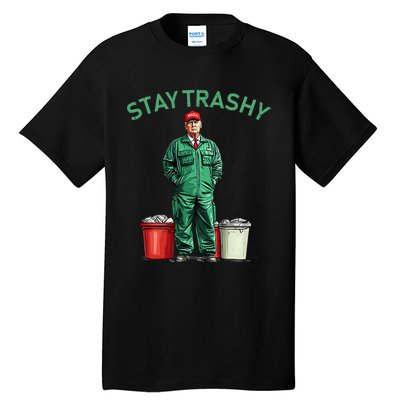 Vote Trump Garbage Man Stay Trashy 2024 Election President Tall T-Shirt