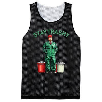 Vote Trump Garbage Man Stay Trashy 2024 Election President Mesh Reversible Basketball Jersey Tank