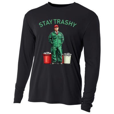 Vote Trump Garbage Man Stay Trashy 2024 Election President Cooling Performance Long Sleeve Crew