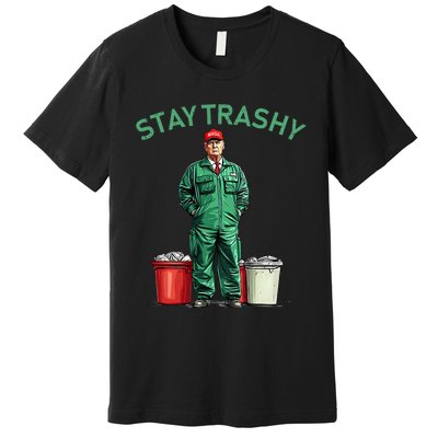 Vote Trump Garbage Man Stay Trashy 2024 Election President Premium T-Shirt