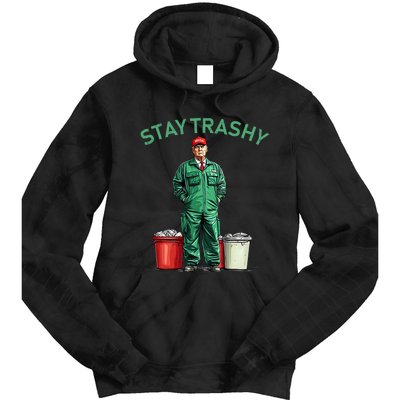 Vote Trump Garbage Man Stay Trashy 2024 Election President Tie Dye Hoodie