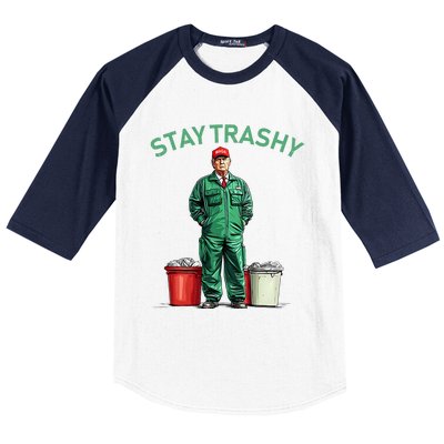 Vote Trump Garbage Man Stay Trashy 2024 Election President Baseball Sleeve Shirt