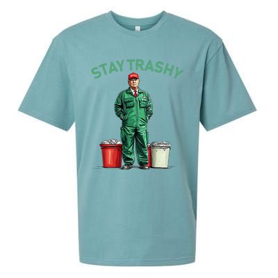 Vote Trump Garbage Man Stay Trashy 2024 Election President Sueded Cloud Jersey T-Shirt