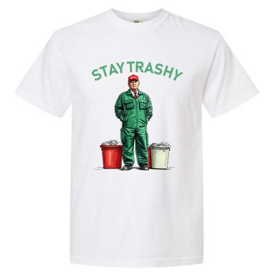 Vote Trump Garbage Man Stay Trashy 2024 Election President Garment-Dyed Heavyweight T-Shirt