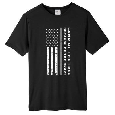 Vintage Thin Grey Line Land Of The Free Because Of The Brave Gift Tall Fusion ChromaSoft Performance T-Shirt