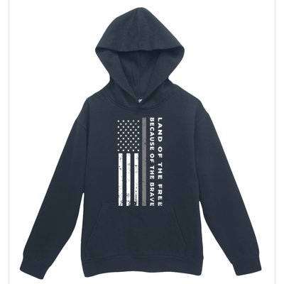 Vintage Thin Grey Line Land Of The Free Because Of The Brave Gift Urban Pullover Hoodie