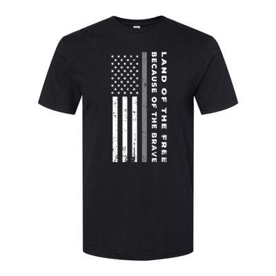 Vintage Thin Grey Line Land Of The Free Because Of The Brave Gift Softstyle CVC T-Shirt