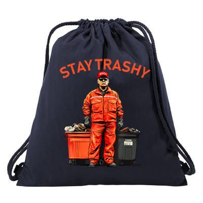 Vote Trump Garbage Man Stay Trashy 2024 Election President Drawstring Bag