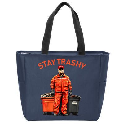 Vote Trump Garbage Man Stay Trashy 2024 Election President Zip Tote Bag