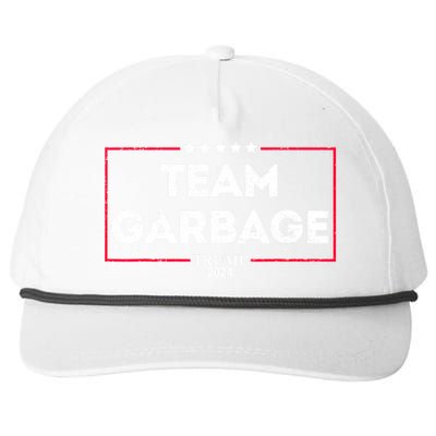 Vintage Team Garbage For Trump 2024 Snapback Five-Panel Rope Hat