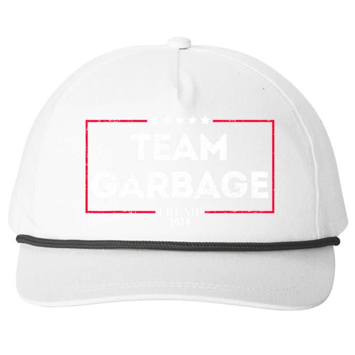 Vintage Team Garbage For Trump 2024 Snapback Five-Panel Rope Hat