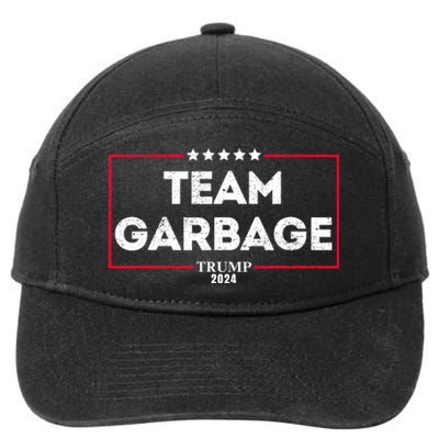 Vintage Team Garbage For Trump 2024 7-Panel Snapback Hat