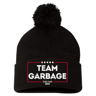 Vintage Team Garbage For Trump 2024 Pom Pom 12in Knit Beanie