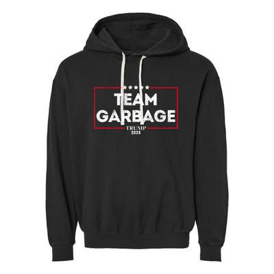 Vintage Team Garbage For Trump 2024 Garment-Dyed Fleece Hoodie