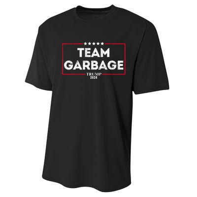 Vintage Team Garbage For Trump 2024 Performance Sprint T-Shirt