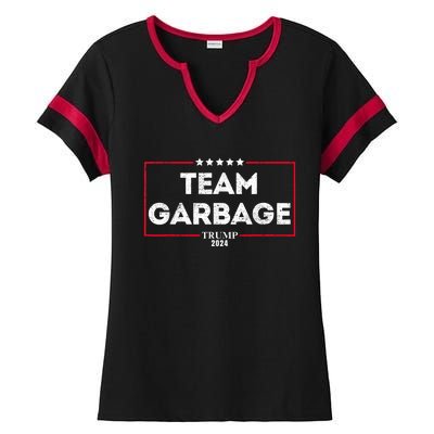 Vintage Team Garbage For Trump 2024 Ladies Halftime Notch Neck Tee