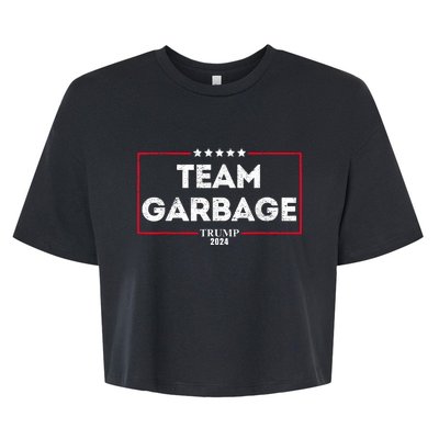 Vintage Team Garbage For Trump 2024 Bella+Canvas Jersey Crop Tee