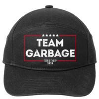 Vintage Team Garbage For Trump 2024 7-Panel Snapback Hat