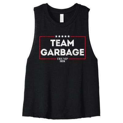 Vintage Team Garbage For Trump 2024 Women's Racerback Cropped Tank