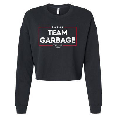 Vintage Team Garbage For Trump 2024 Cropped Pullover Crew