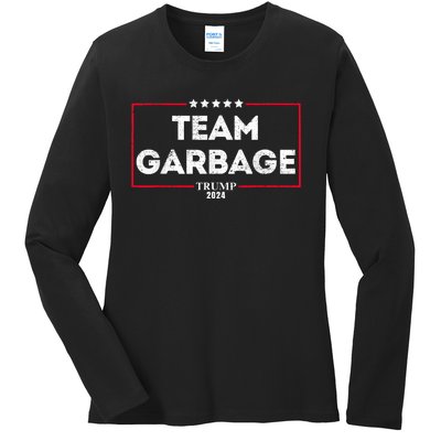 Vintage Team Garbage For Trump 2024 Ladies Long Sleeve Shirt