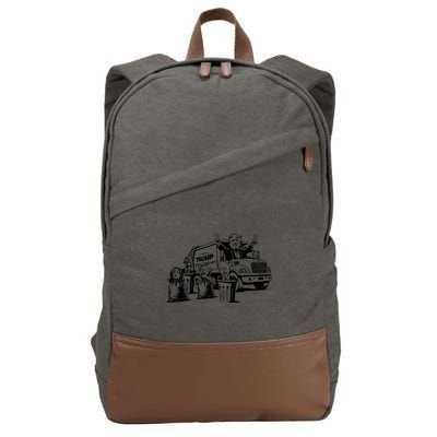 Vintage Trump Garbage Truck Waste Management 47th President Cotton Canvas Backpack