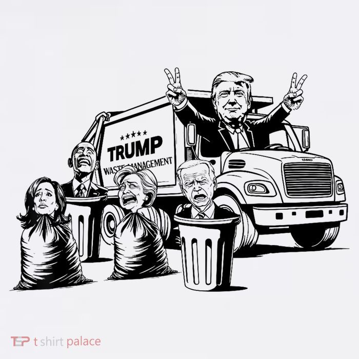 Vintage Trump Garbage Truck Waste Management 47th President T-Shirt