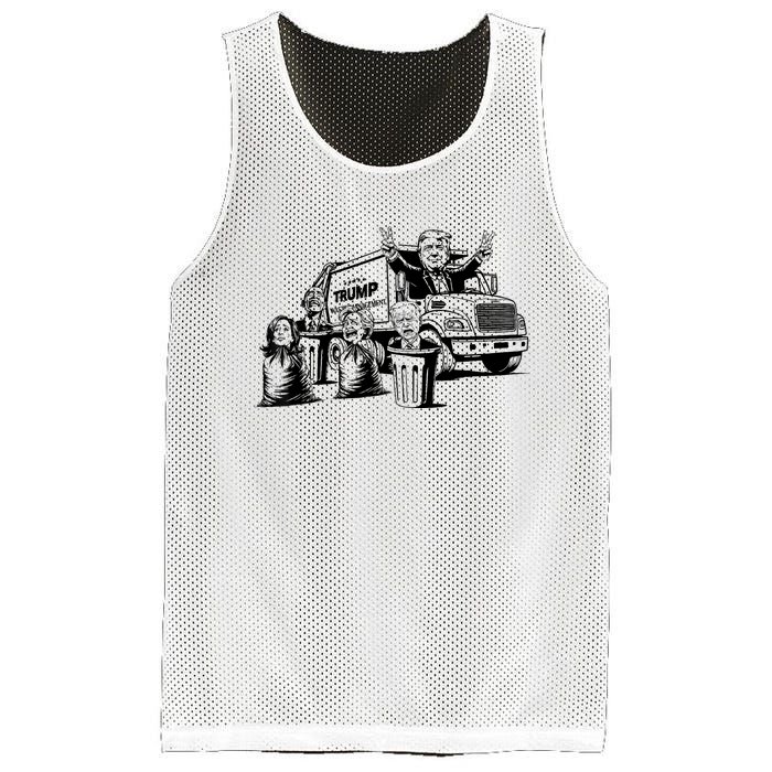 Vintage Trump Garbage Truck Waste Management 47th President Mesh Reversible Basketball Jersey Tank