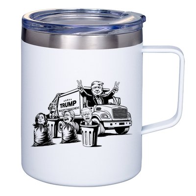 Vintage Trump Garbage Truck Waste Management 47th President 12oz Stainless Steel Coffee Mug