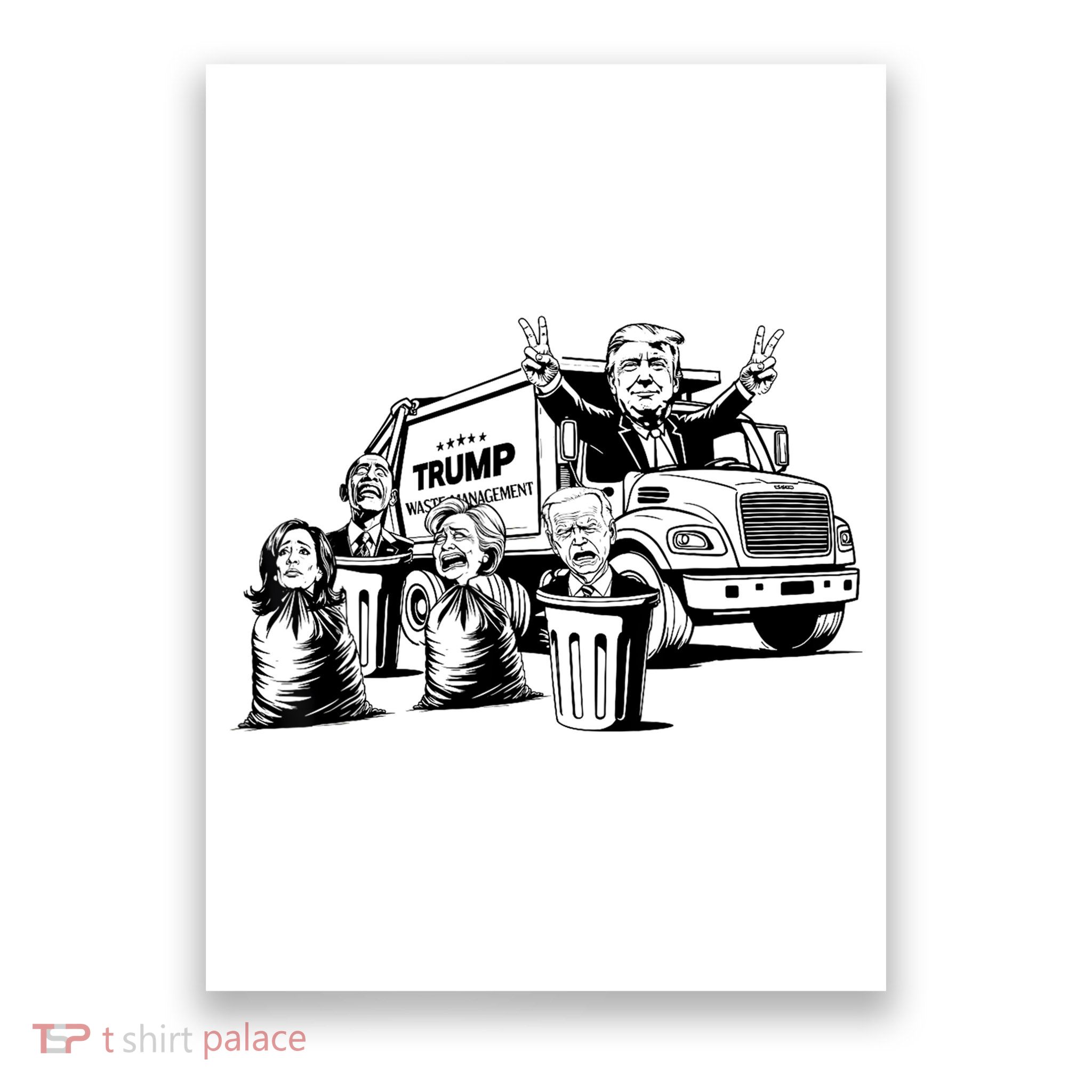 Vintage Trump Garbage Truck Waste Management 47th President Poster