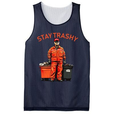 Vote Trump Garbage Man Stay Trashy 2024 Election President Mesh Reversible Basketball Jersey Tank