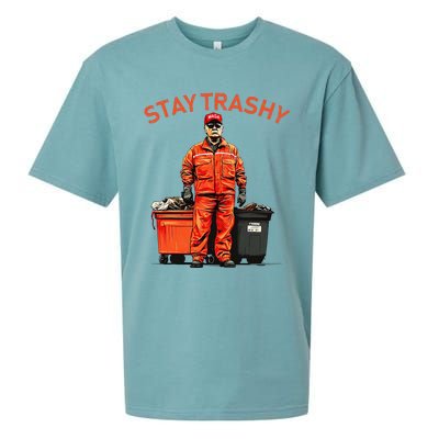 Vote Trump Garbage Man Stay Trashy 2024 Election President Sueded Cloud Jersey T-Shirt