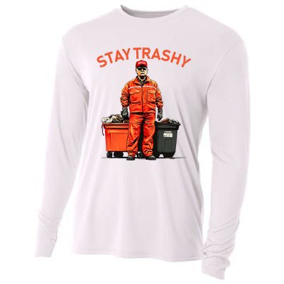 Vote Trump Garbage Man Stay Trashy 2024 Election President Cooling Performance Long Sleeve Crew