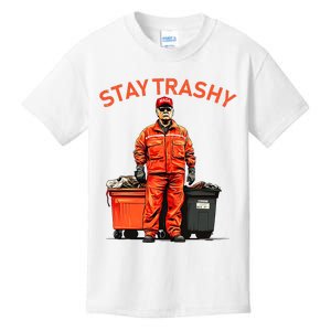 Vote Trump Garbage Man Stay Trashy 2024 Election President Kids T-Shirt