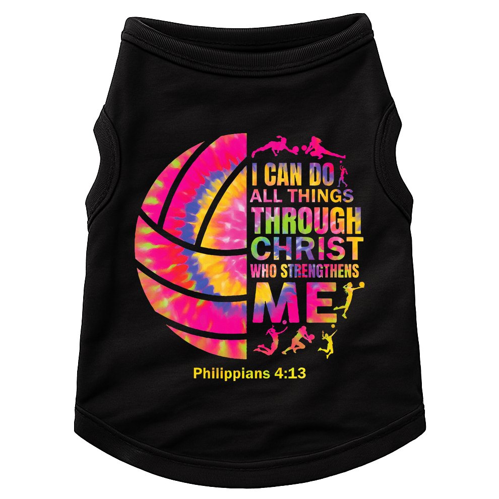 Volleyball Teen Girl Christian Christ Tie Dye Doggie Tank