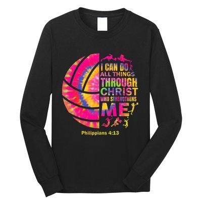 Volleyball Teen Girl Christian Christ Tie Dye Long Sleeve Shirt